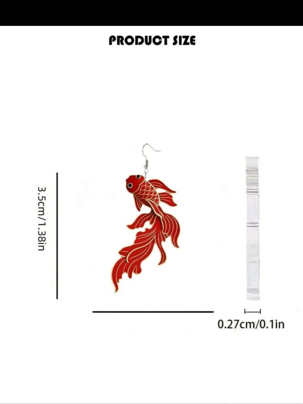 BRAND NEW ** Red Koi Fish Drop Earrings - Stylish Fish-Themed Jewelry